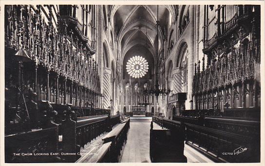 England The Choir Looking East Durham Cathedral Real Photo