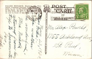 US Cavalry on Fallen Monarch Maripose Big Tree Grove Redwood California Postcard