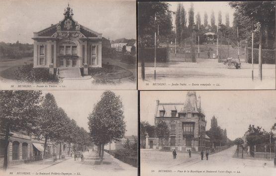 Bethune Theatre Jardin Public Boulevard Place De La Republic 4x French Postcard