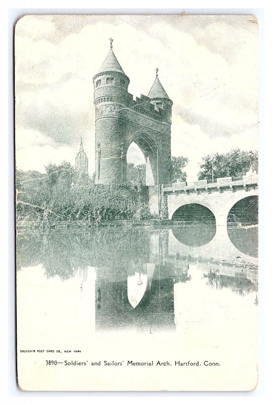 Postcard Soldiers' And Sailors' Memorial Arch Conn. Connecticut c1911 Postmark