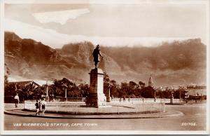 Van Riebeeck's Statue Cape Town South Africa Unused Real Photo Postcard E61