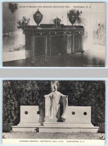 2 Postcards WASHINGTON, DC ~ Banquet Hall CONTINENTAL HALL Founders Memorial