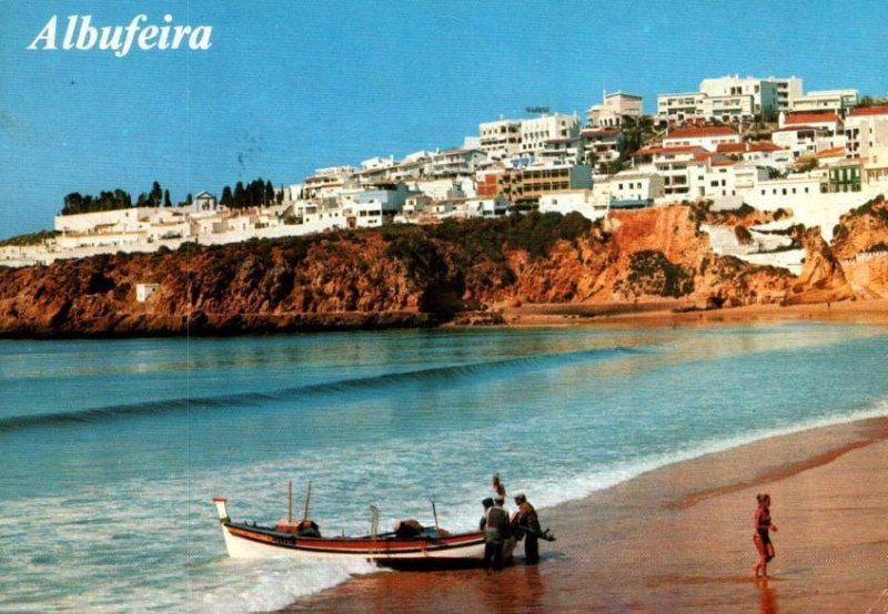 VINTAGE POSTCARD CONTINENTAL SIZE ALBUFEIRA ALGARVE PORTUGAL