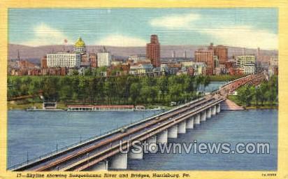 Susquehanna River & Bridges Harrisburg PA Unused