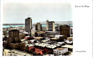 RPPC SAN DIEGO, CA California  View of DOWNTOWN BUILDINGS   c1950s   Postcard