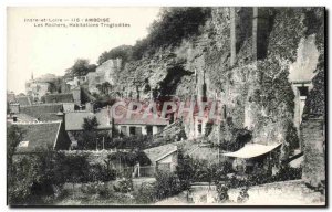 Postcard Old Indre et Loire Amboise Les Rochers Habitations Troglodytes