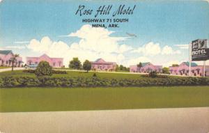 Mena Arkansas Rose Hill Motel Street View Antique Postcard K26928