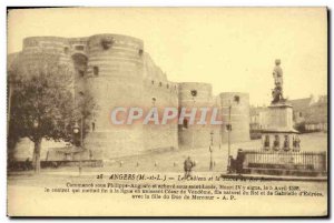 Old Postcard Angers Chateau And The Statue Of King Rene