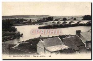 Bridge of & # 39Arche - View of the Seine - Old Postcard