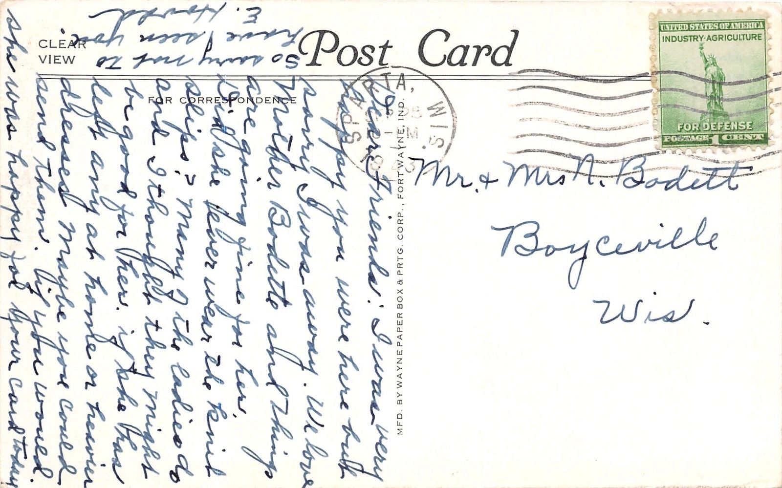 Sparta WisconsinMorrow Memorial HomeSign on Tree1943 Silver Border