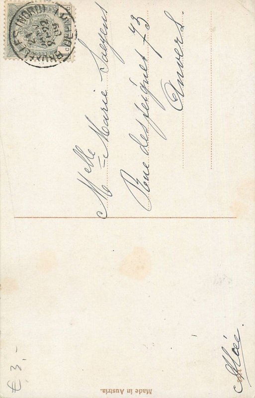 Early comic caricature old women drinking cat wine cup