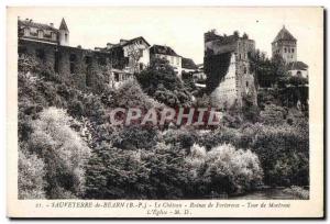 Old Postcard Sauveterre de Bearn (B P) The Castle Ruins Fortress Tower Montre...