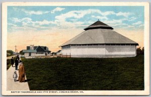Virginia Beach Virginia 1920s Postcard Baptist Tabernacle and 17th Street