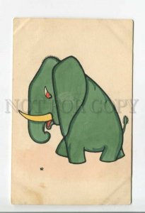 478108 ART DECO Green ELEPHANT Toy ART NOUVEAU Vintage postcard M.M.VIENNE #359