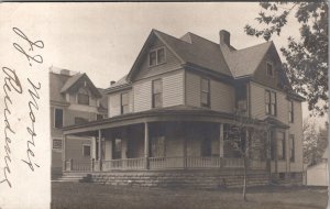 RPPC Large Queen Ann Home of JJ Moore c1909 Real Photo Postcard H27