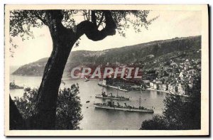 Old Postcard Villefranche La Rade and & # 39Escadre Charter