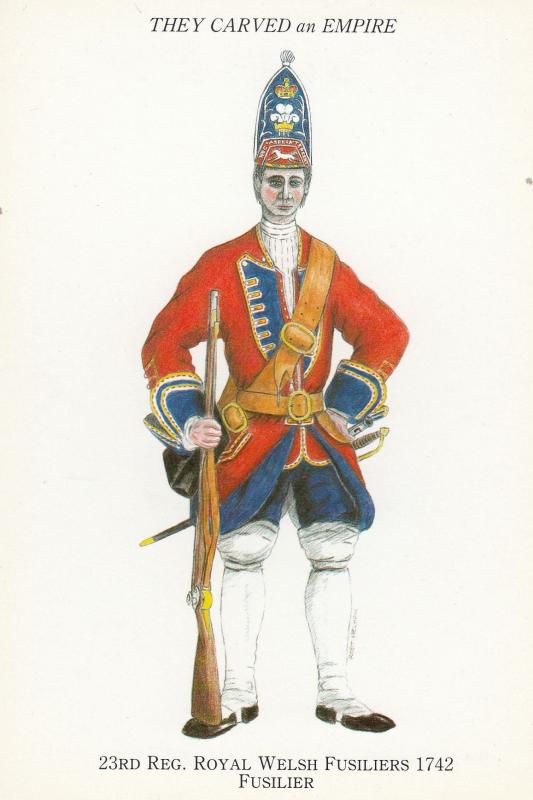 23rd Regiment Royal Welsh Fusiliers 1742 Uniform Spanish War Postcard