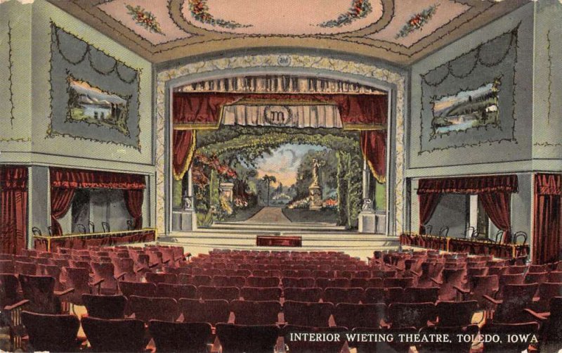 Toledo Iowa Wieting Theatre Interior Vintage Postcard AA26746