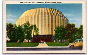 Ford Rotunda Dearborn Michigan MI Linen Postcard F21