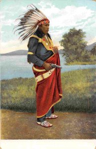 Native American Indian with Pistol 1905c postcard