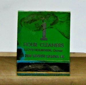 1 Hour Cleaners Salina Kansas Vintage Matchbook Cover 