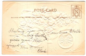 Birthday Greetings, Vintage Embossed and Silk-screened Greeting Postcard