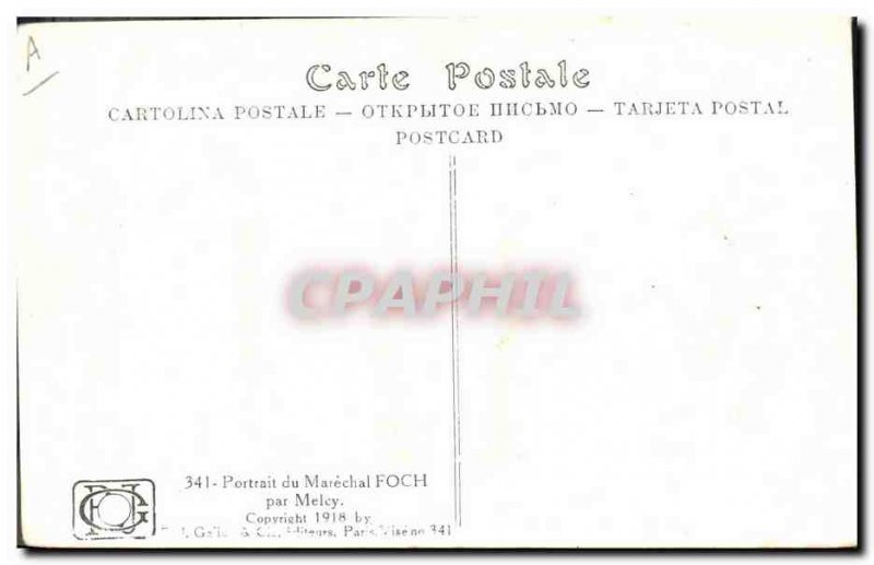 Postcard Old Army Marechal Foch