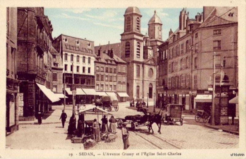 SEDAN FRANCE L'AVENUE CRUSSY ET L'EGLISE SAINT-CHARLES