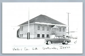 CASCADE ID VALLEY COUNTY COURT HOUSE VINTAGE REAL PHOTO POSTCARD RPPC