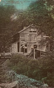 Vintage Postcard The Oldest Mill By Dam Site At Delaware Water Gap Pennsylvania