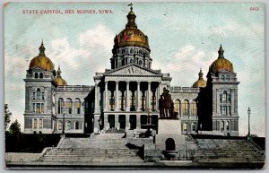 Des Moines Iowa 1909 Postcard State Capitol Building
