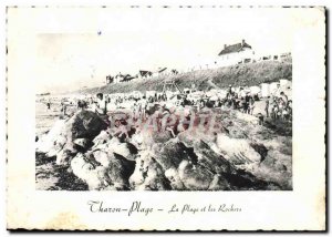 Postcard Modern Tharon Plage Beach and rocks