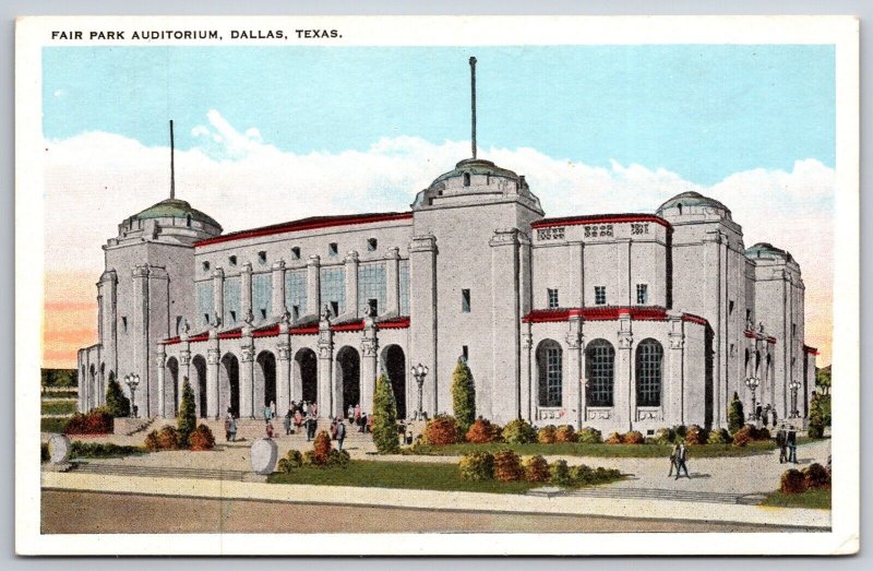 Fair Park Auditorium Dallas Texas TX UNP Unused WB Postcard A13