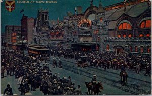 Illinois Chicago Coliseum At Night