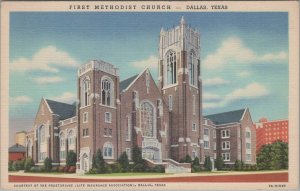 Postcard First Methodist Church Dallas Texas TX