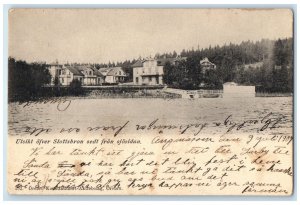 1907 View of the Castle Bridge Seen from the Sjosidan Sweden Postcard