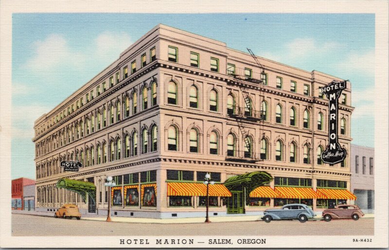 Hotel Marion Salem OR Oregon Chadwick Hotel Unused Curteich Linen Postcard E91