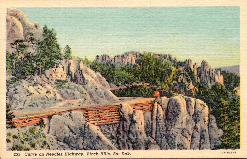 South Dakota Black Hills Curve On The Needles Highway Curteich