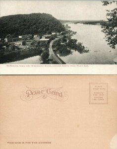 MCGREGOR IOWA MISSISSIPPI RIVER FROM POINT ANN ANTIQUE UNDIVIDED POSTCARD