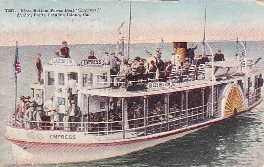 Glass Bottom Power Boat Empress Avalon Santa Catalina Island California 1915