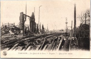 Military Tergnier The Quays of the Station Ruins World War 1 Postcard 09.02