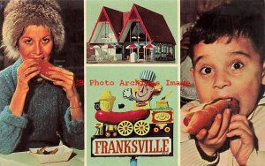 Advertising Postcard, Franksville Hot Dogs, Harlem & Addison, Chicago Illinois