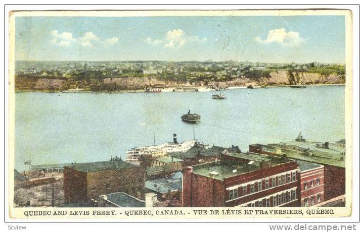 Quebec and Levis Ferry, Canada, PU--1932