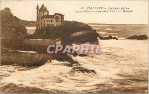 Old Postcard Biarritz referred to as Villa Belza currently Chateau Basque