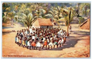 c1910 Meke-Meke (National Dance) Fiji Unposted Oilette Tuck Art Postcard