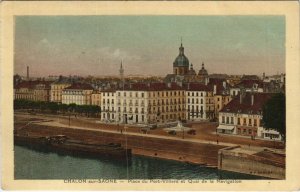 CPA CHALON-sur-SAONE Place du Port-Villiers et Quai de la Navigation (1190441)