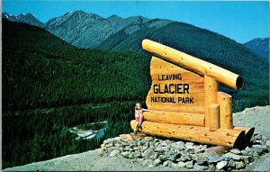 Canada British Columbia Rogers Pass Area Leaving Glacier Park Marker