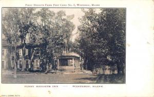 Winthrop Maine Piney Heights Inn Street View Antique Postcard K78396