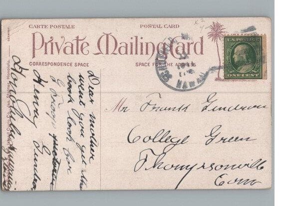 Volcano of Kilauea Hawaiian Islands Private Mailing Card 1906