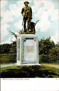 Vtg Concord Massachusetts MA Minute Man Memorial Monument Statue 1905 Postcard